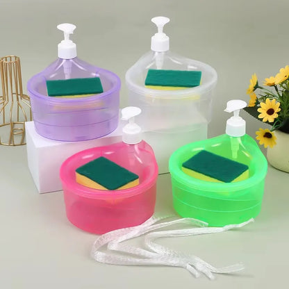 Liquid Soap Dispenser With Pump & Sponge with Sponge Caddy Organizer Holder