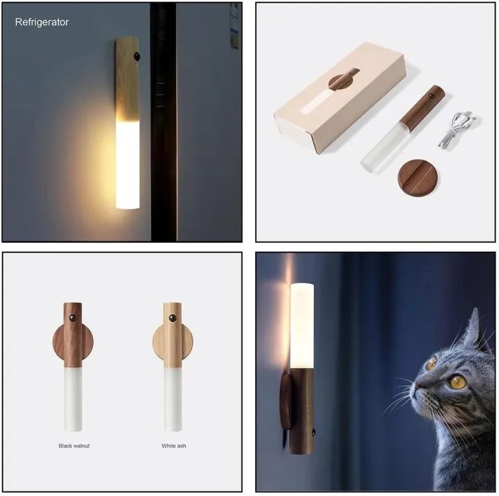 LED USB Wireless Wood Stick Night Light Warm Motion Sensor