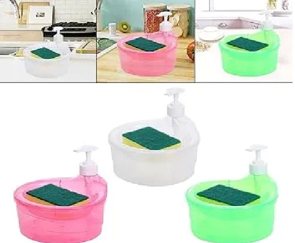 Liquid Soap Dispenser With Pump & Sponge with Sponge Caddy Organizer Holder