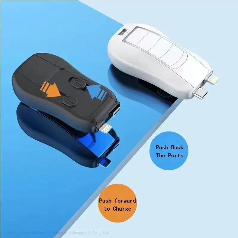 New 2 in 1 Keychain Portable Power Bank Emergency Charging