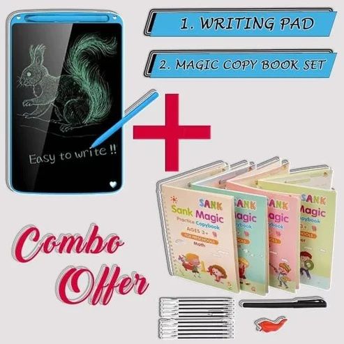 Pack of 2 LCD 8.5 Inch Writing Tablet + 4pcs Set Sank Magic Book